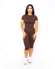 Short Sleeve Top + Capri Bottom Set